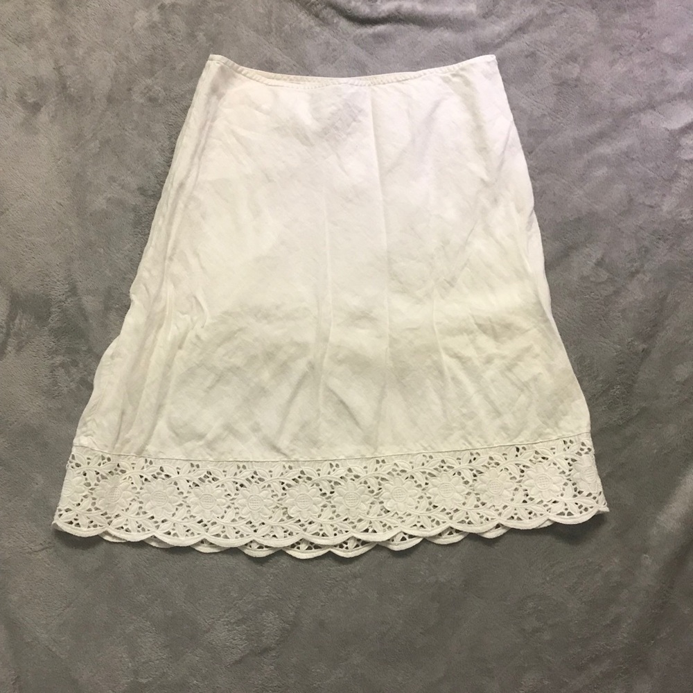 INC International Concepts White Linen Skirt